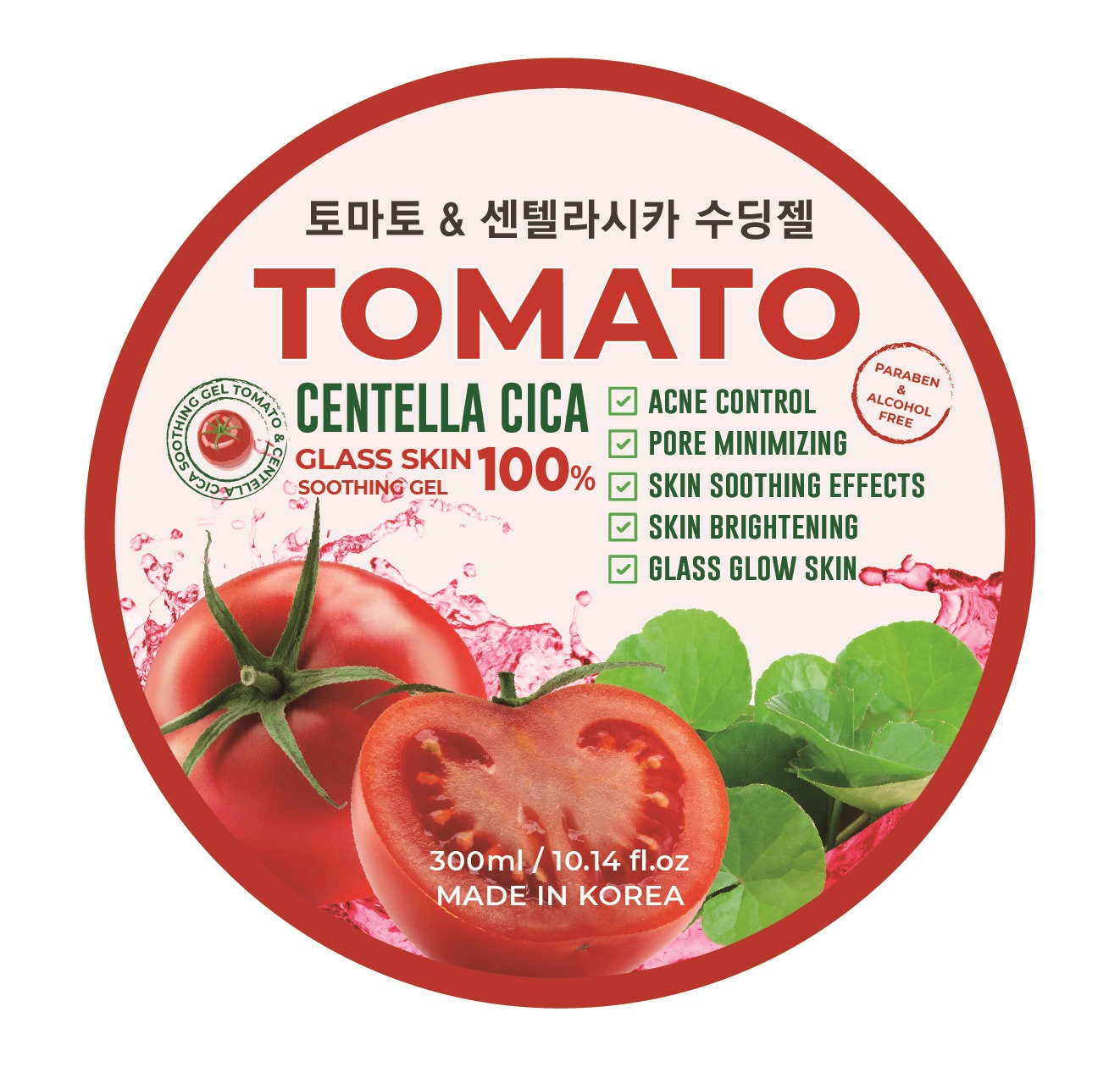 Power Laser Tomato Centella Cica Glass Skin Soothing Gel 100% – 300ml